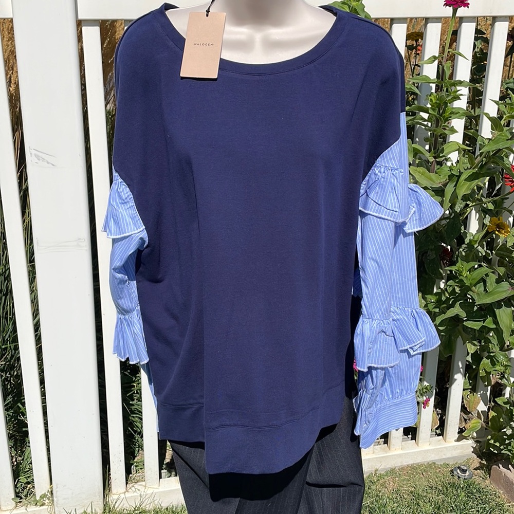 Nordstrom Halogen Ruffel Top Size Xl NWT